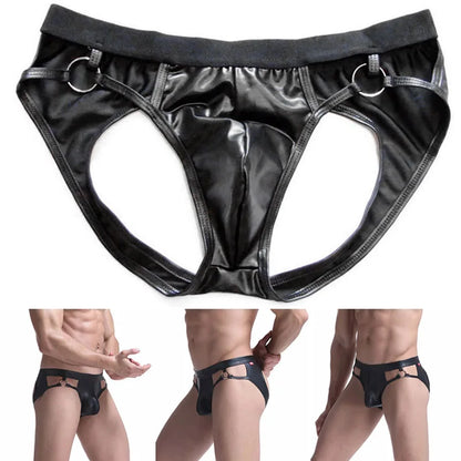 Men's Faux Leather Jockstrap String - Erotic and Bold Style