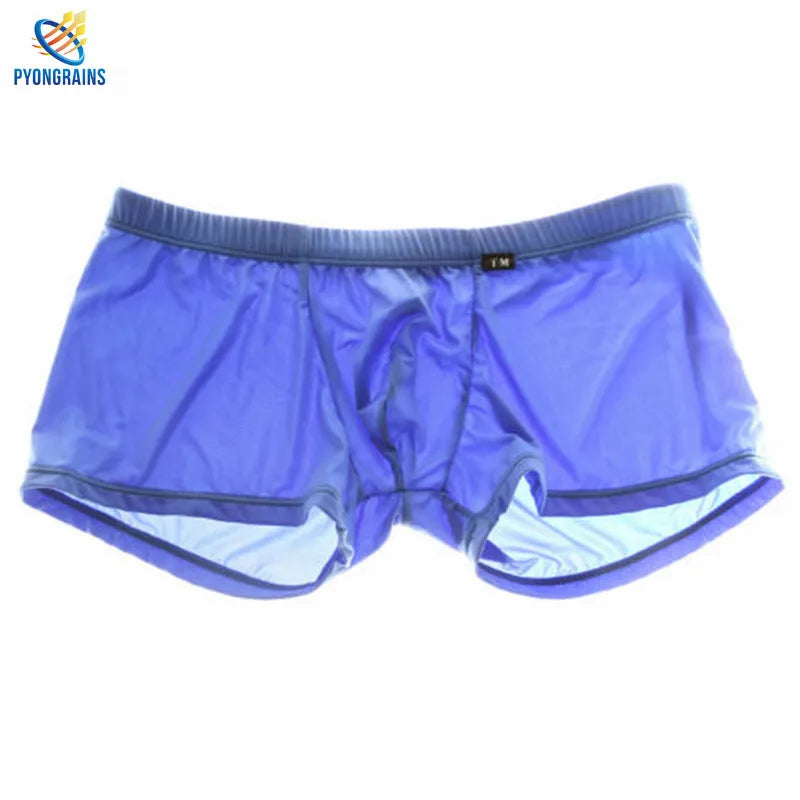 Men's Transparent Mesh Boxer Shorts - Comfort and Seduction