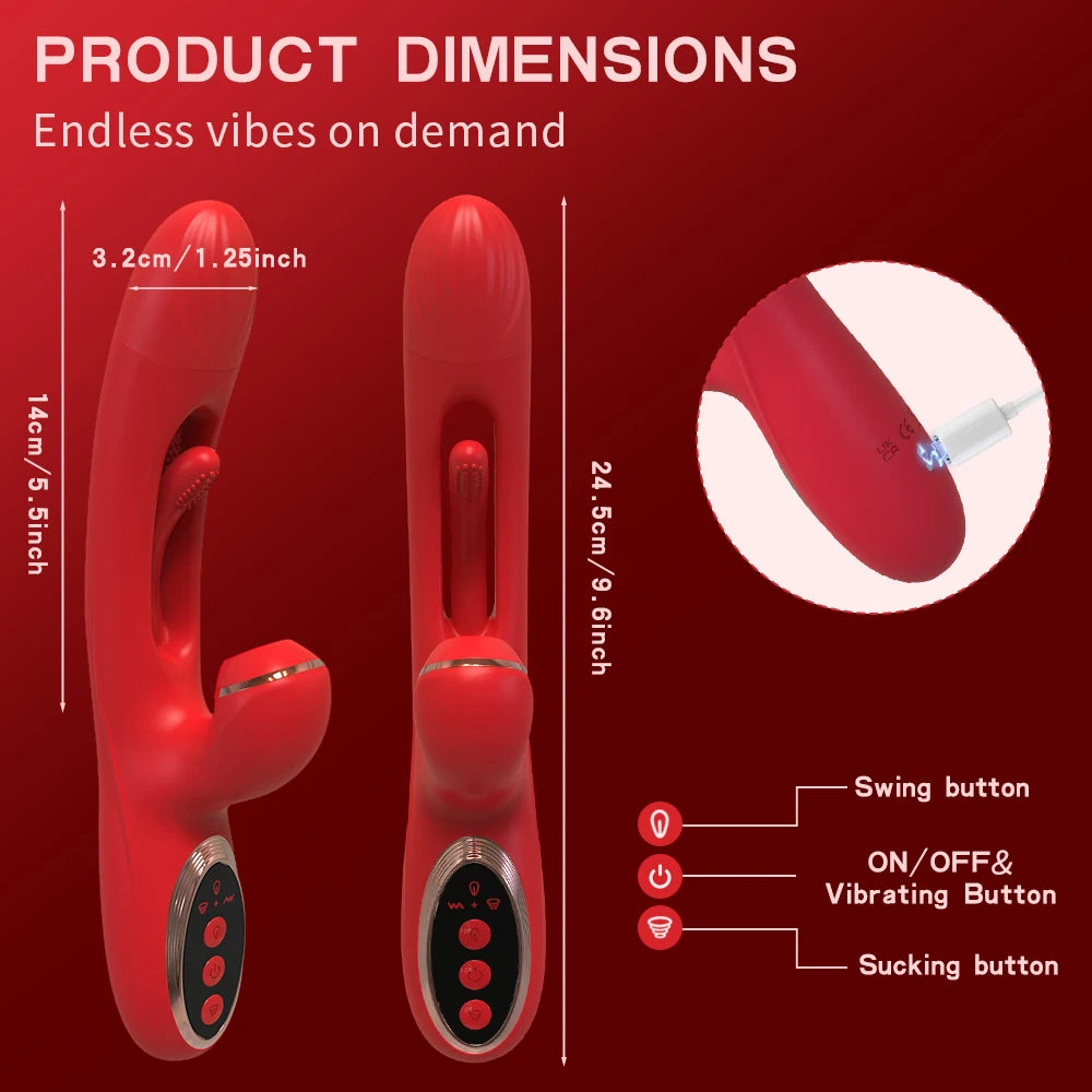 Triple Action Stimulator – Vibrator, Suction &amp; Movements