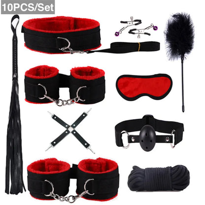 10 Piece Bondage Kit - Available in 4 Stylish Colors