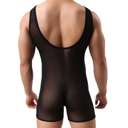 Combinaison Transparente Ultra-Sexy pour Homme – Kaki, Noir & Blanc