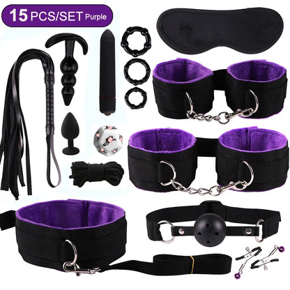 15 Piece BDSM Box Set – Available in 5 Colors