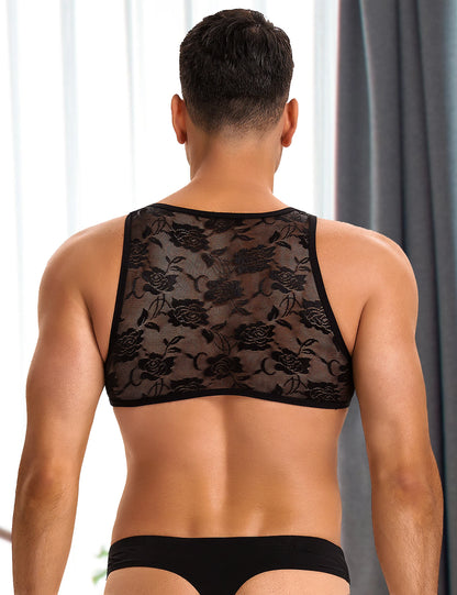 Haut en Dentelle Transparente pour Homme – Élégance & Séduction