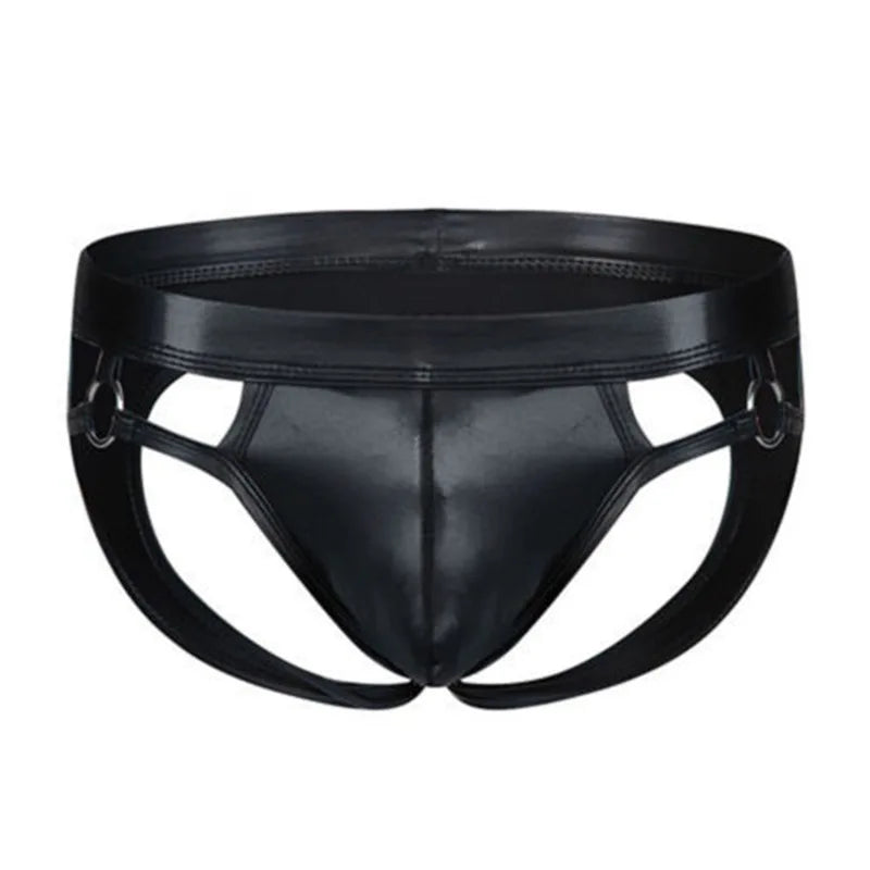 Men's Faux Leather Jockstrap String - Erotic and Bold Style